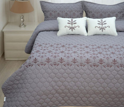 Premium Scarlet Double Bed Quilted Bedcover 5 Pcs Bedding Set - The Gharnish - A Unit of Satkala Creations