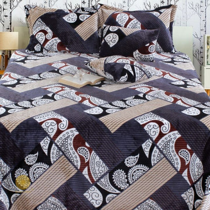 MAPPLE  HEAVY IMPORTED FLANNEL FABRIC 5PCS SET WINTER SERIES