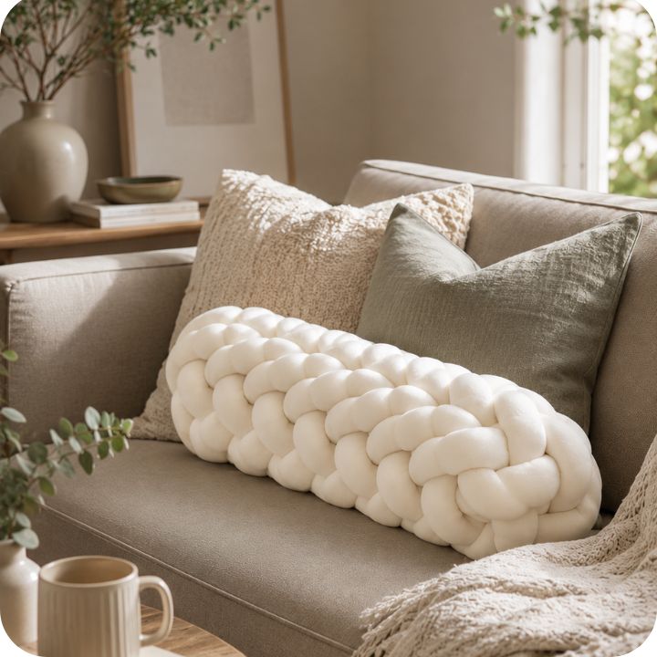 Modern Luxe Knot Bolster Cushion
