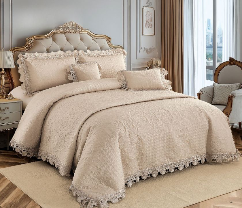 Kainaat Premium Bedding Set of 5 Pcs - The Gharnish - A Unit of Satkala Creations