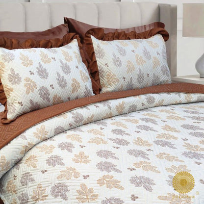 Waffle Quilted Bedcover With Frill