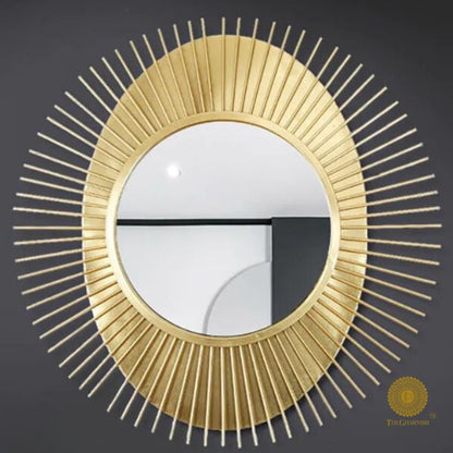 Modern Sun Burst Metallic Wall Mirror (30 Inches)