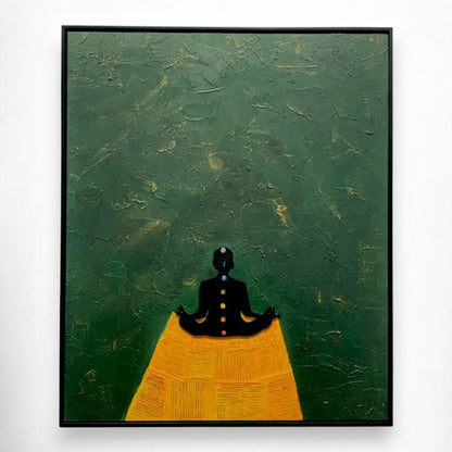 Calm Pose Wooden Framed Wall Art (30*36 Inches) - The Gharnish - A Unit of Satkala Creations