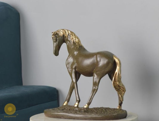 Premium Polyesin Horse Statue (Green)