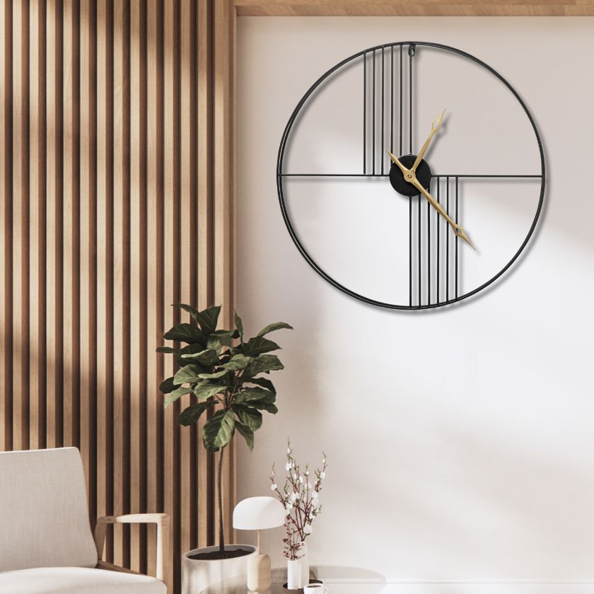 Black Strings Wall Clock - The Gharnish - A Unit of Satkala Creations