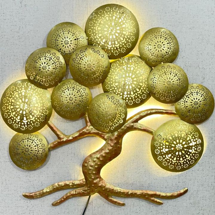 Metallic LED Kalptaru Wall Tree Art (30x30 Inches) - The Gharnish - A Unit of Satkala Creations