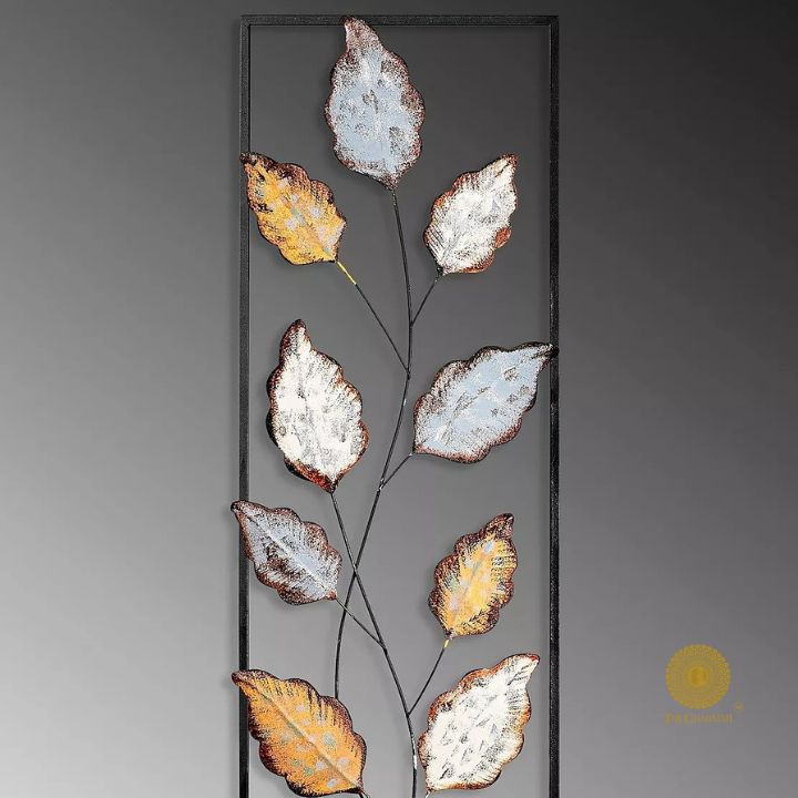 Metallic Leaf Wall Art (12x36 Inches)