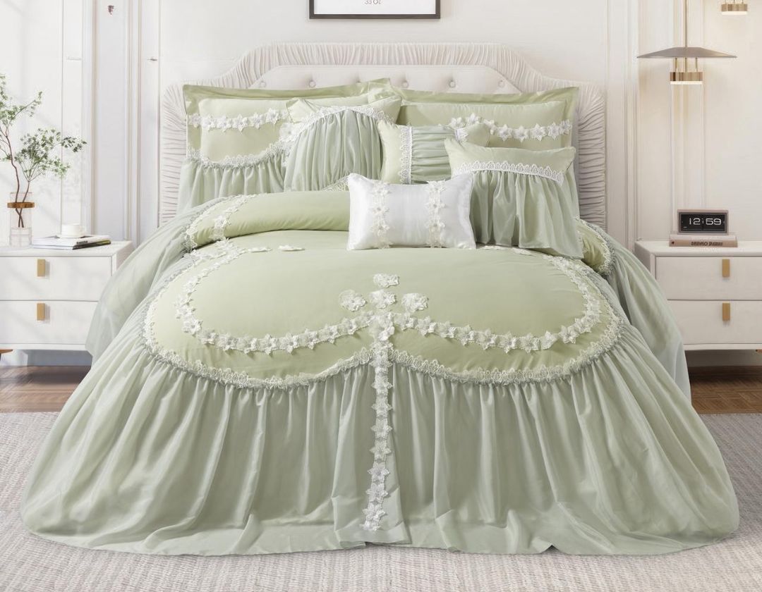Aleena Blush Petal Royale – Luxury Embroidered Bedding Set