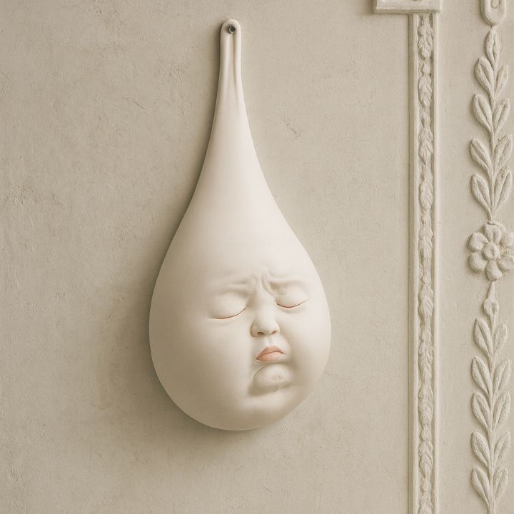 Abstract Crying Baby Wall Art – Ceramic Teardrop Design - The Gharnish - A Unit of Satkala Creations