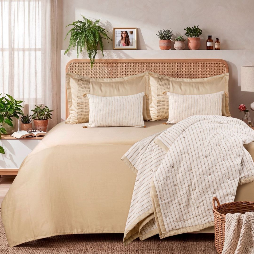 WOOVEN BLISS – 6 Pcs Luxury Quilted Bedding Set