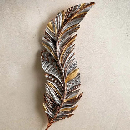 Beautiful Decorative Feathers Wall Art (12x36 Inches Each)