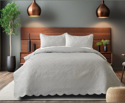 Serenity Quilted Bedspread Set – 3 Pcs | Luxe Comfort for Modern Living - The Gharnish - A Unit of Satkala Creations