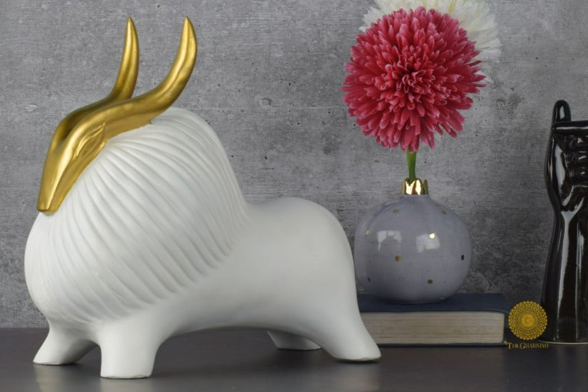 Golden Horn Yak Resin Figurine