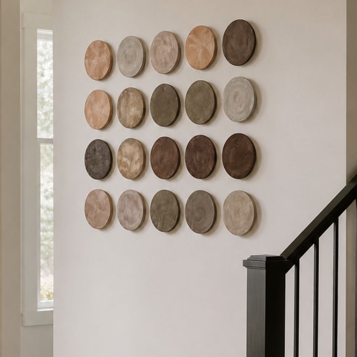 Earth Harmony Textured Circle Wall Art