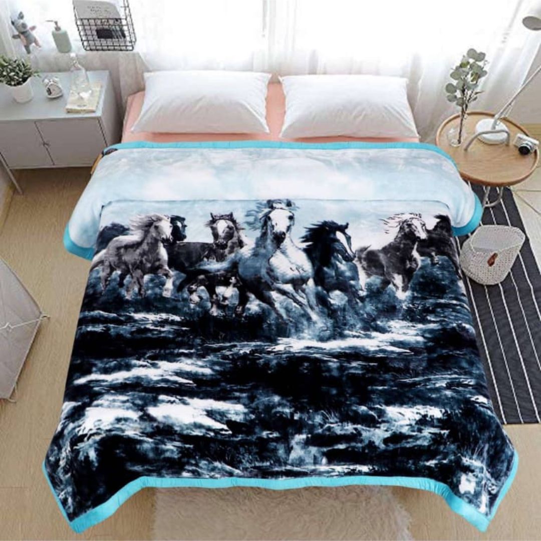 Ultra Soft & Premium Heavy Panel Design Wildlife Cloudy Blanket - The Gharnish - A Unit of Satkala Creations