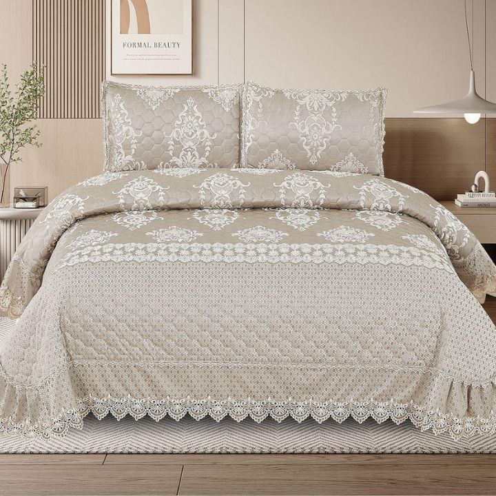 Super Soft Cotton feel Jacquard Quilted Bedding Set - The Gharnish - A Unit of Satkala Creations