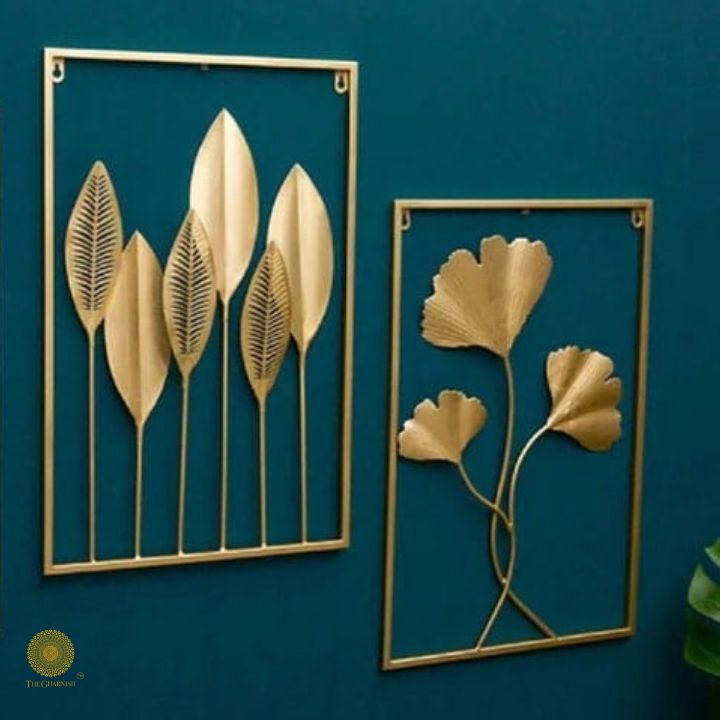 Set of 3 Panels Leaf Wall Art (16x24 Inches Each) - The Gharnish - A Unit of Satkala Creations