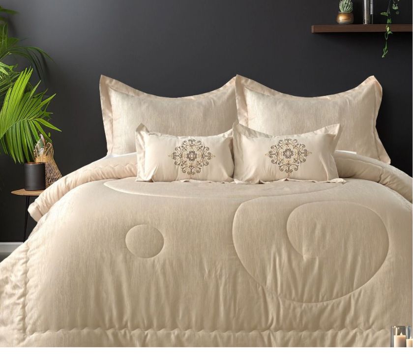 Sydney Designer luxurious 6Pcs Embroidery Bedding Set - The Gharnish - A Unit of Satkala Creations