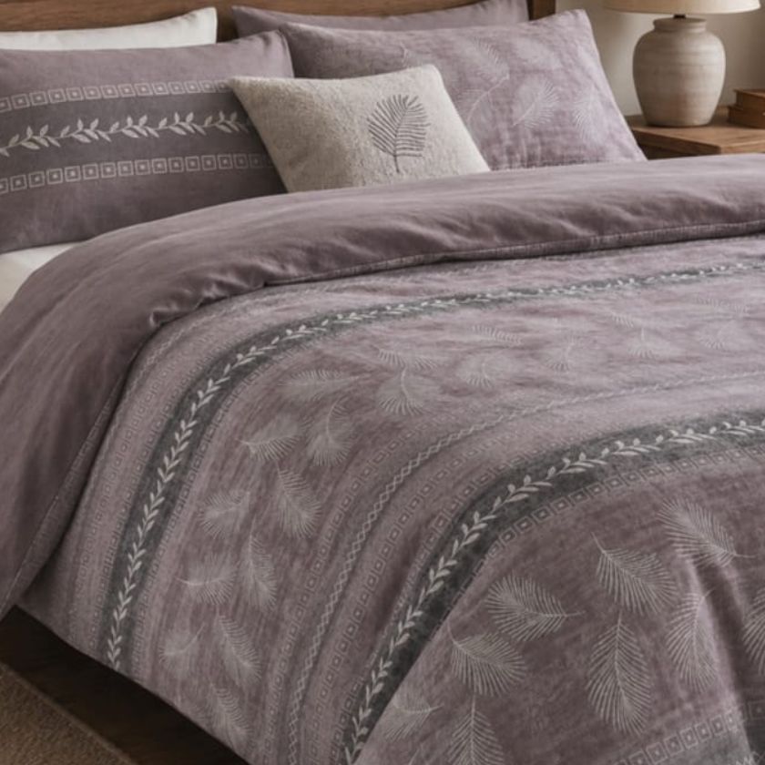 Ashwood Luxe Geometric Bedcover Set from The Gharnish, stylish bedding with modern geometric patterns on soft fabric.