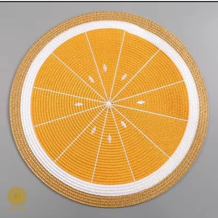 Watermelon/Lemon Woven Table Mat