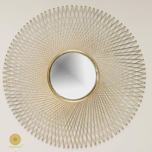 Metallic Sticks Wall Mirror (30 Inches Dia)