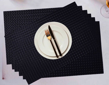 Leather Heat Resistant Rectangle Table Mats Set of 5