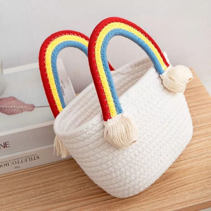 Girls Cute Rainbow Handle Bag – Stylish & Fun Accessory for Little Fashionistas - The Gharnish - A Unit of Satkala Creations