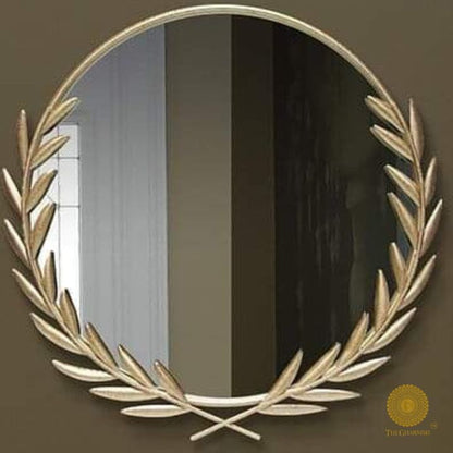 Metallic Palm Leaf Wall Mirror (24 Inches)
