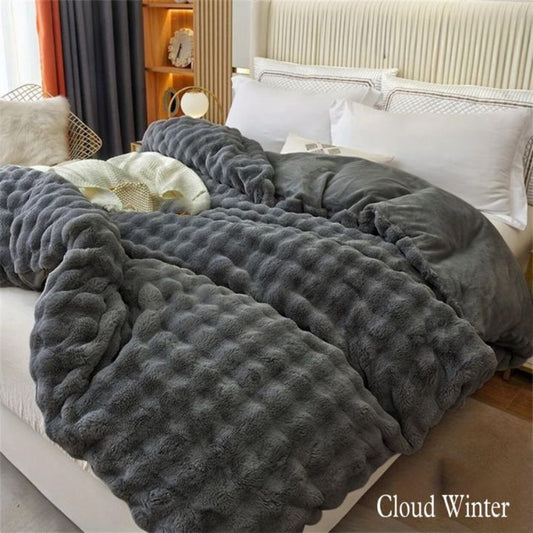 Clouds Rabbit Fur ultra warm Single and Double Winter Quilt