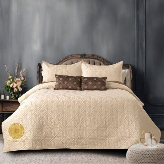 Opera 5 Pcs Quilted embroidery bedcover 5 pc set