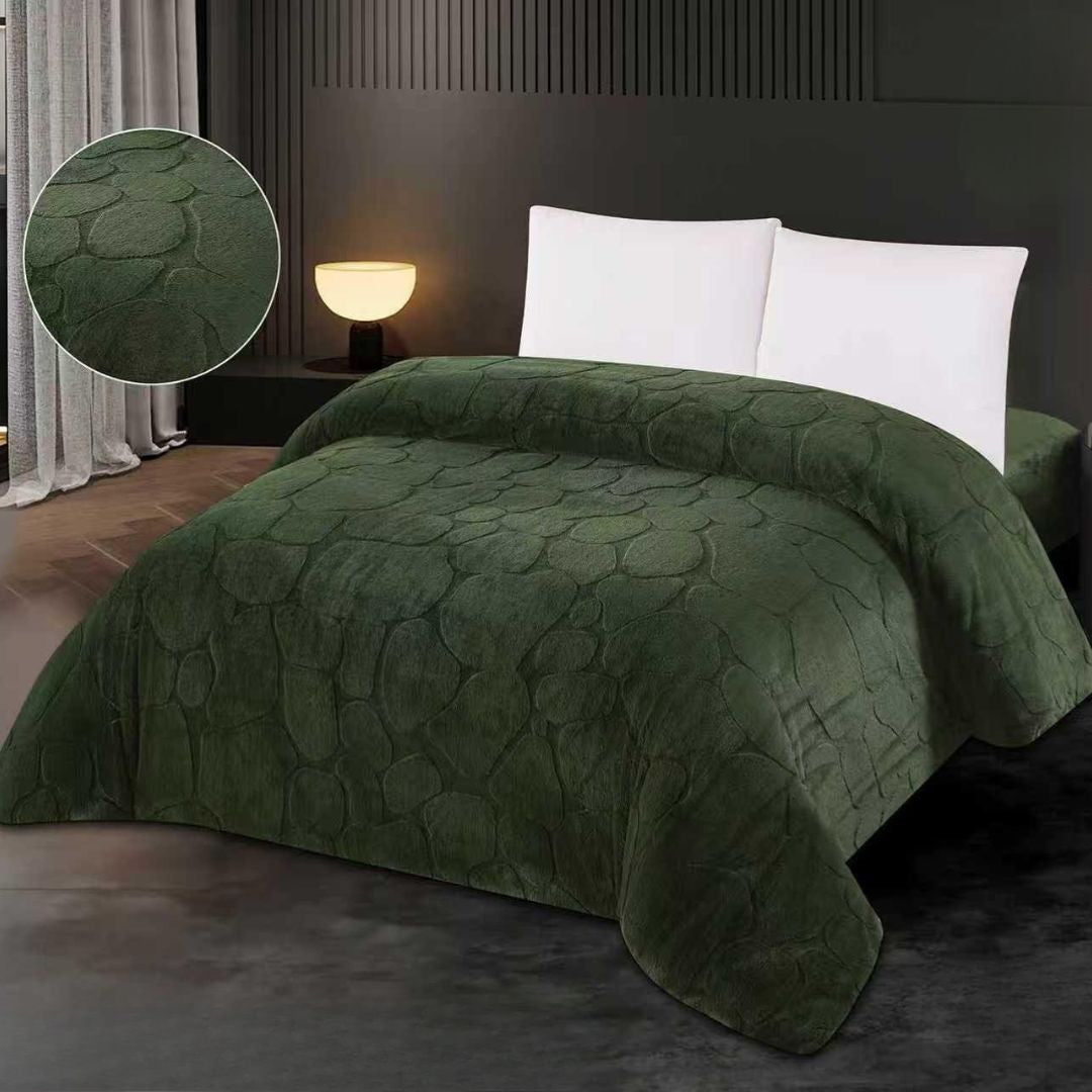 Premium Rabbit Fur Embossed Stone Pattern Quilt - The Gharnish - A Unit of Satkala Creations