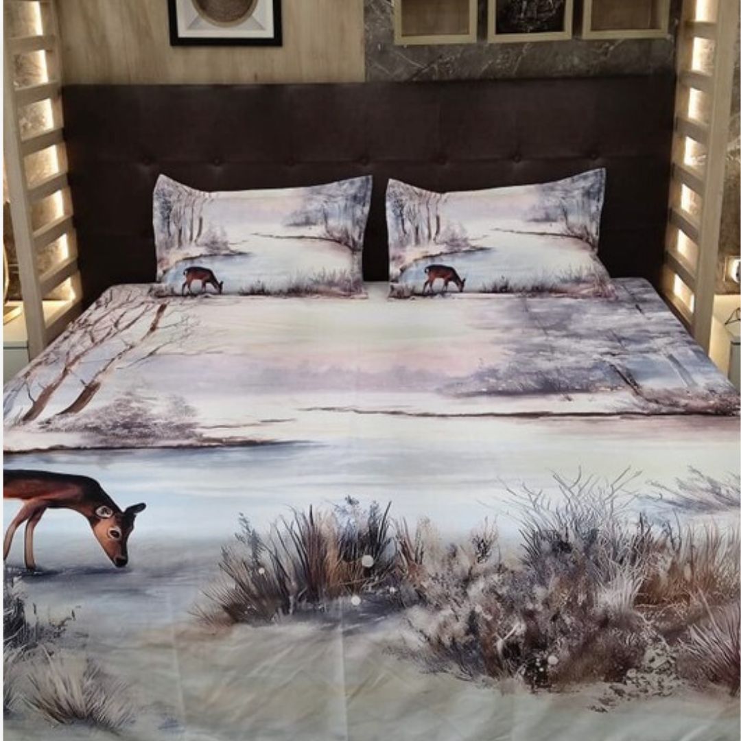 Snow Heaven 3pcs Bedsheet Set / Designer collection for kids room