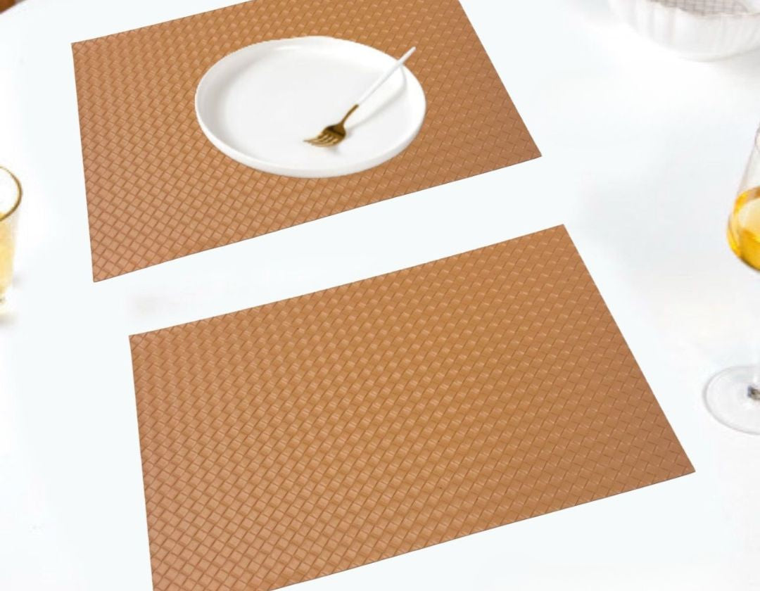 Leather Heat Resistant Rectangle Table Mats Set of 5
