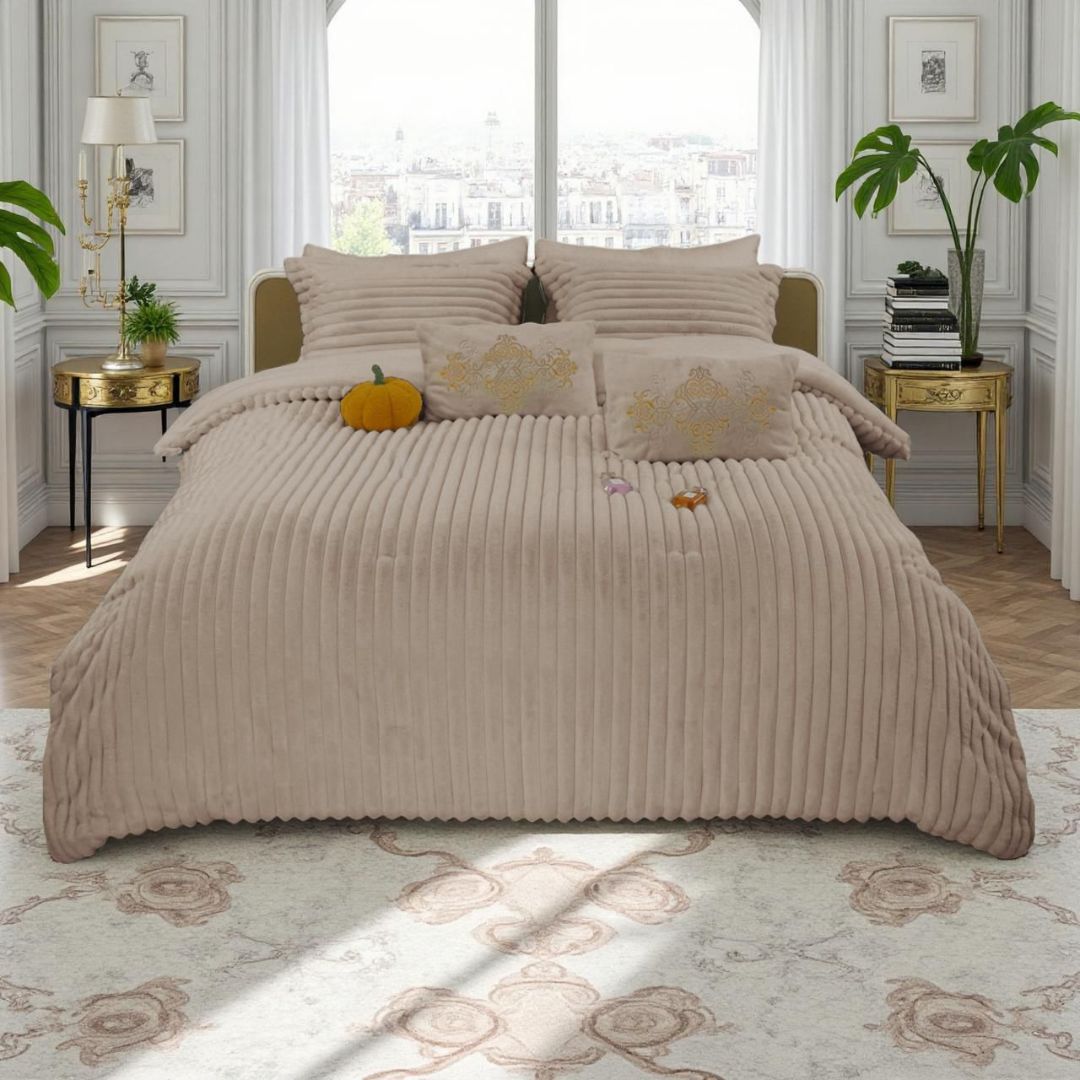 Rabbit Fur 6pcs Winter Bedding set - The Gharnish - A Unit of Satkala Creations