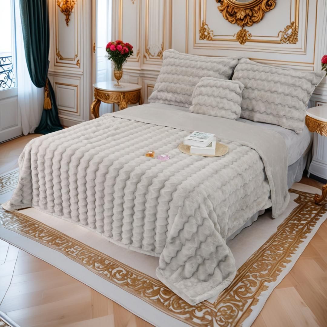 Korean mink double ply blanket Premium rabbit fur blanket - The Gharnish - A Unit of Satkala Creations