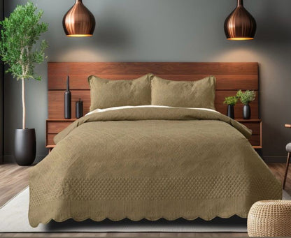 Serenity Quilted Bedspread Set – 3 Pcs | Luxe Comfort for Modern Living - The Gharnish - A Unit of Satkala Creations