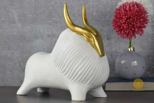 Golden Horn Yak Resin Figurine