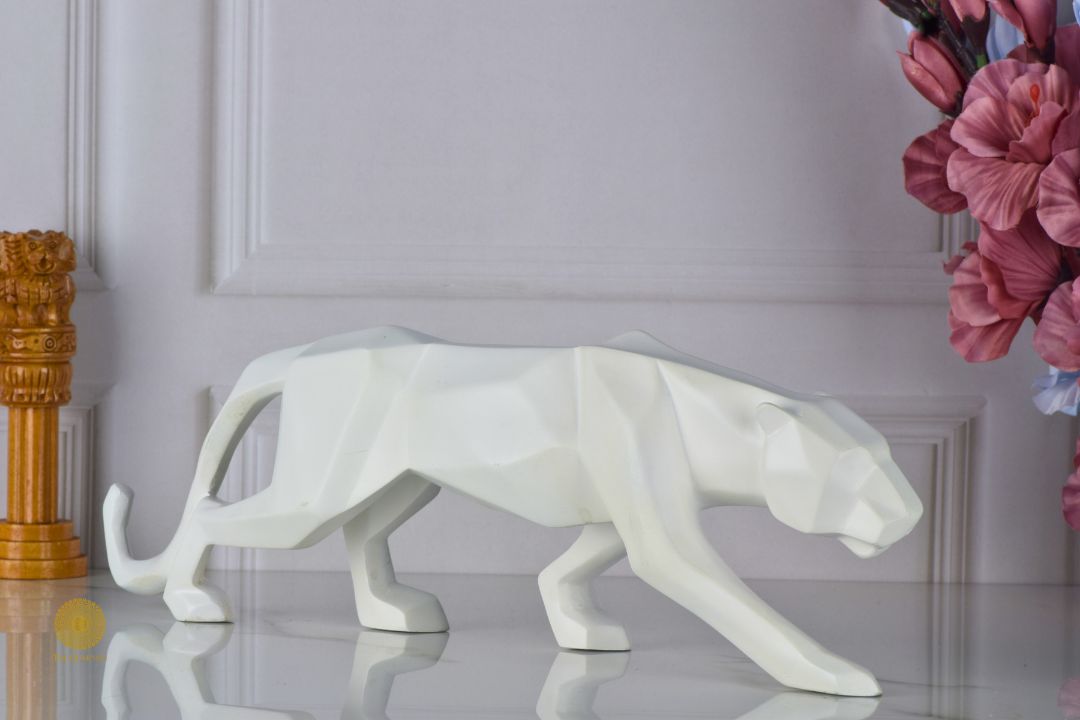 Surreal Panther Figurine - White