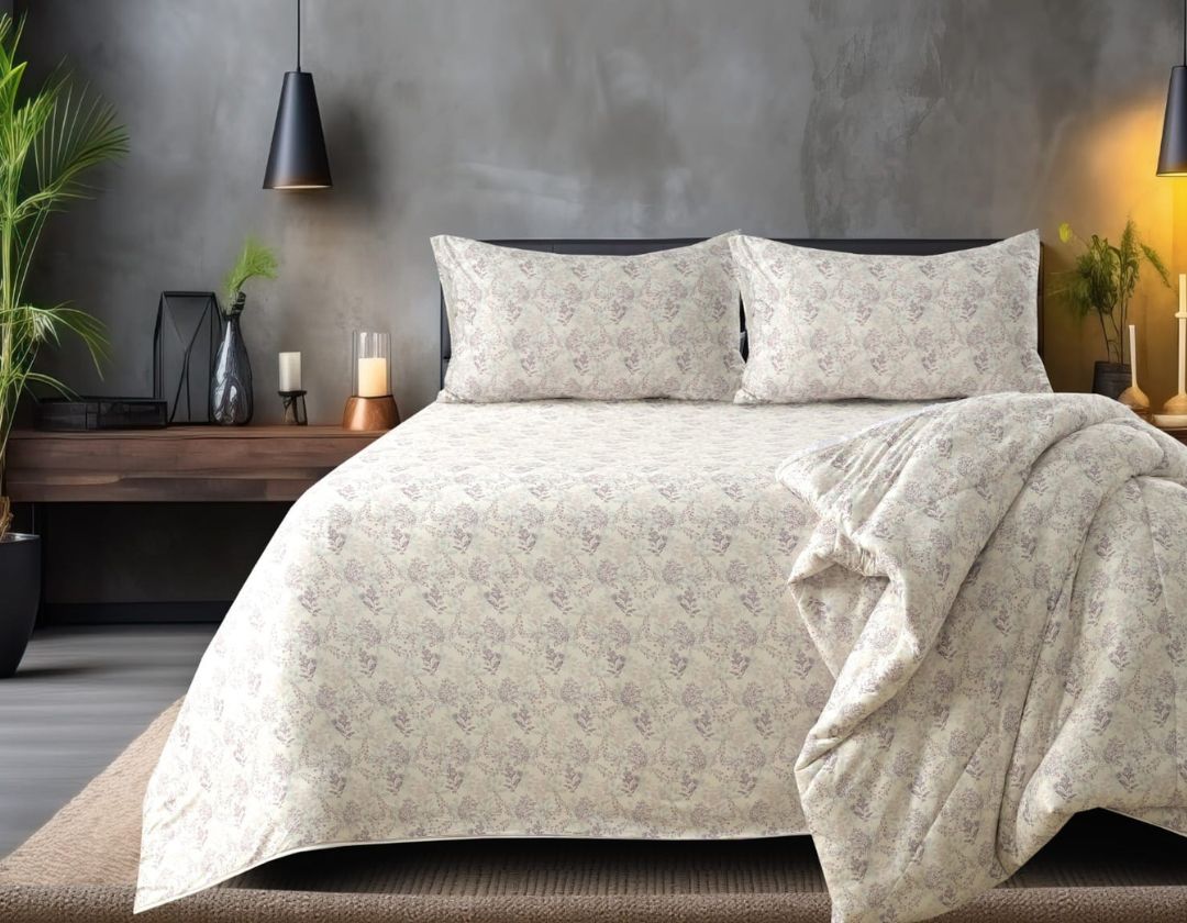 Spanish Floral 4-piece comforter set by The Gharnish featuring colorful floral designs for all-season cozy bedding.