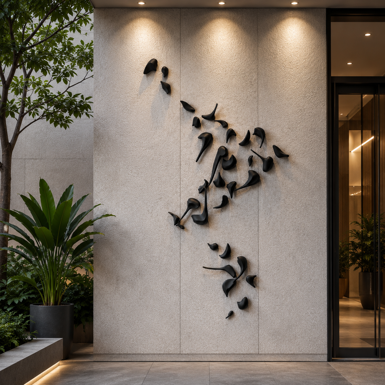Resin wall art sculpture titled Flight of Freedom by The Gharnish, featuring a detailed depiction of soaring birds in flight.