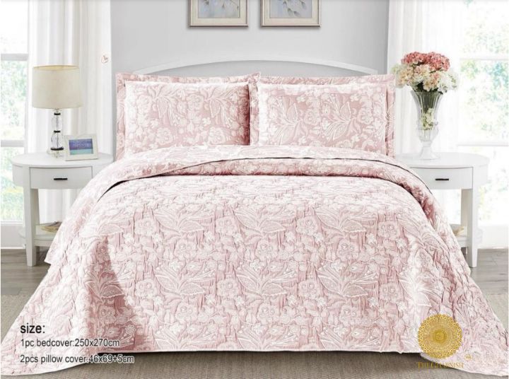 Stanley 3 Pcs Quilted 360GSM Bedcover Set - The Gharnish - A Unit of Satkala Creations