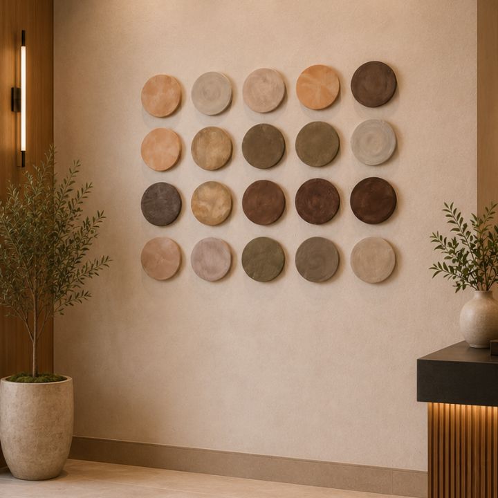 Earth Harmony Textured Circle Wall Art