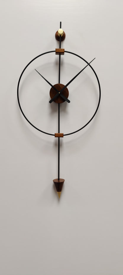 Modern large wooden wall clock by The Gharnish featuring a sleek design, suitable for living room decor and luxury interior style.