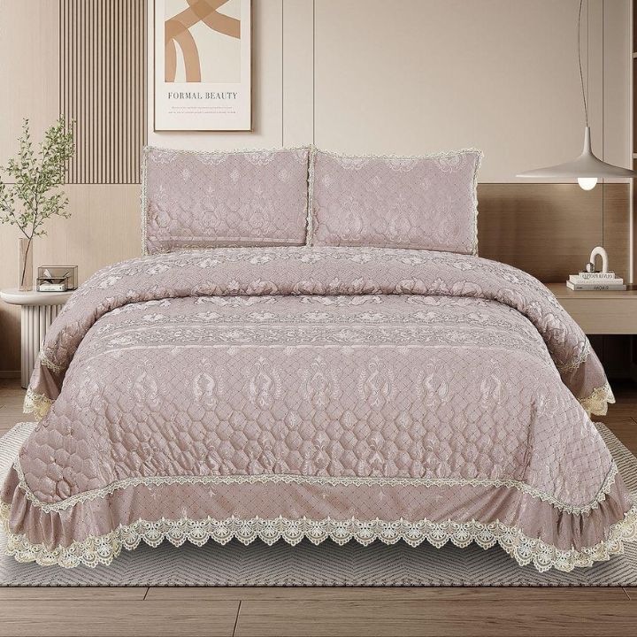 Super Soft Cotton feel Jacquard Quilted Bedding Set - The Gharnish - A Unit of Satkala Creations