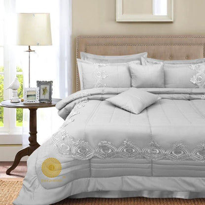 BROCADE Super Soft Luxurious 8pcs Beddings set - The Gharnish - A Unit of Satkala Creations