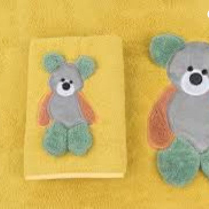 Cuddly Bear Embroidered Towel Set – Soft Cotton Towels for Kids & Toddlers - The Gharnish - A Unit of Satkala Creations