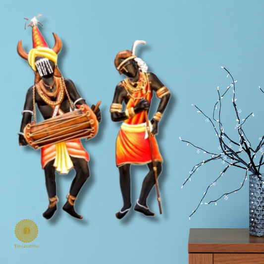 Tribal Dance Couple Metallic Wall Art ( 12 x 12 Inches )