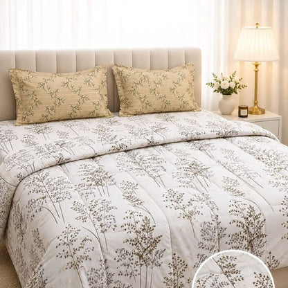 The Gharnish Boutique-Fit 4-piece king size comforter set with a stylish, plush comforter and matching pillow shams on a bed.