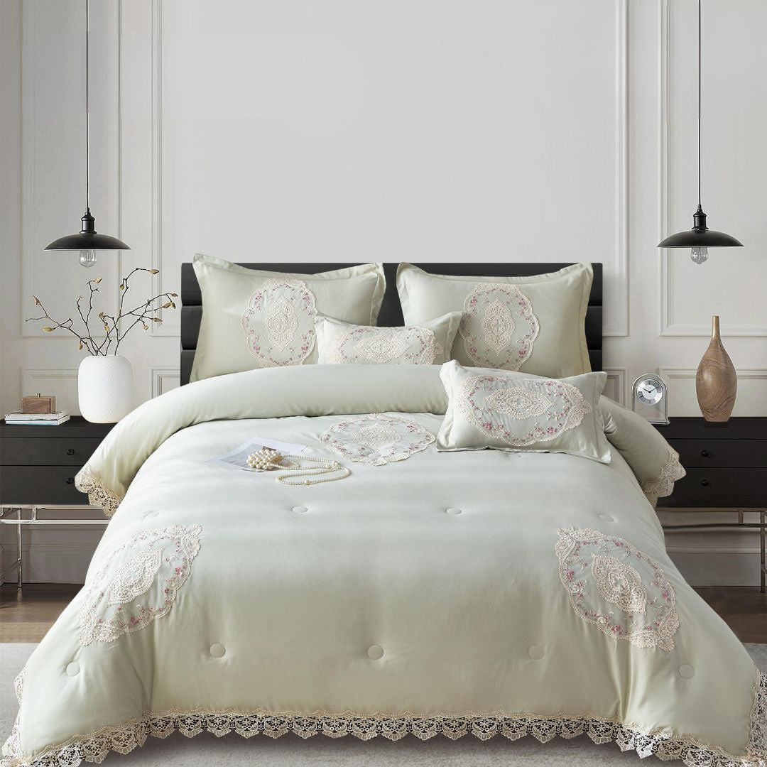 Serenity 6 Pcs Luxury & Premium Bedding Set - The Gharnish - A Unit of Satkala Creations
