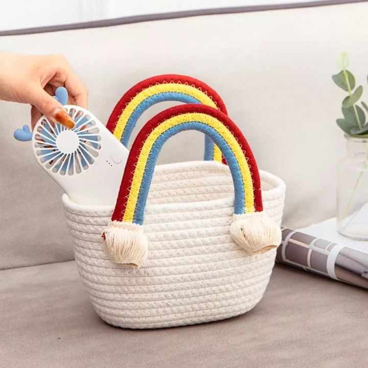 Girls Cute Rainbow Handle Bag – Stylish & Fun Accessory for Little Fashionistas - The Gharnish - A Unit of Satkala Creations